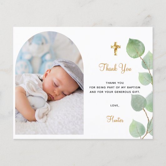 Baptisme eucalyptus boogfoto bedankt (Voorkant)