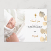 Baptisme eucalyptus foto golden Bedankt Briefkaart (Voorkant)