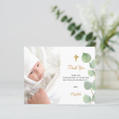 Baptisme eucalyptus fotografie thank you (Staand voorkant)