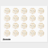 Baptisme eucalyptus glitter golden Dankuwel Ronde Sticker (Vel)