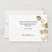 Baptisme eucalyptus Gold foto bedankt! Bedankkaart (Achterkant)