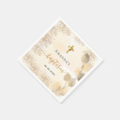 Baptisme eucalyptus golden glitter monogram servet (Hoek)