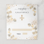 Baptisme eucalyptus golden glitter sparren plaatskaartje (Buitenkant ongevouwen)