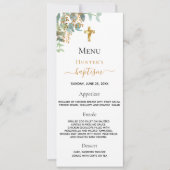 Baptisme eucalyptus greenery cross-menkkaart kaart (Voorkant)