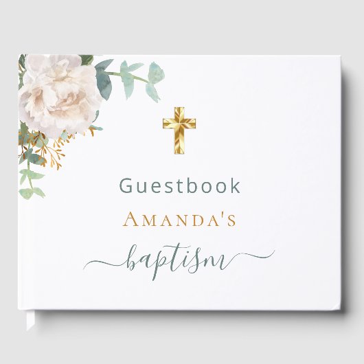 Baptisme eucalyptus greenery floral custom foto gastenboek (Voorkant)
