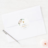 Baptisme eucalyptus greenery floral gold cross ronde sticker (Envelop)