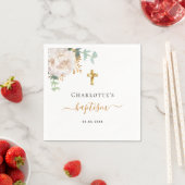 Baptisme eucalyptus greenery floral gold cross servet (Insitu)