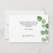 Baptisme eucalyptus greenery foto bedankkaart (Achterkant)