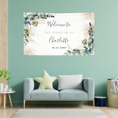 Baptisme eucalyptus greenery Gold elegant welkom Spandoek
