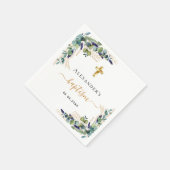 Baptisme eucalyptus greenery monogram elegant servet (Hoek)