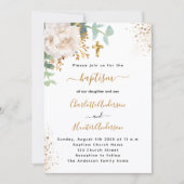 Baptisme eucalyptus greenery roos goudbloem kaart (Voorkant)