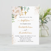 Baptisme eucalyptus greenery roos goudbloem kaart (Staand voorkant)