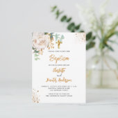 Baptisme eucalyptus greenery twins floral uitnodiging briefkaart (Staand voorkant)