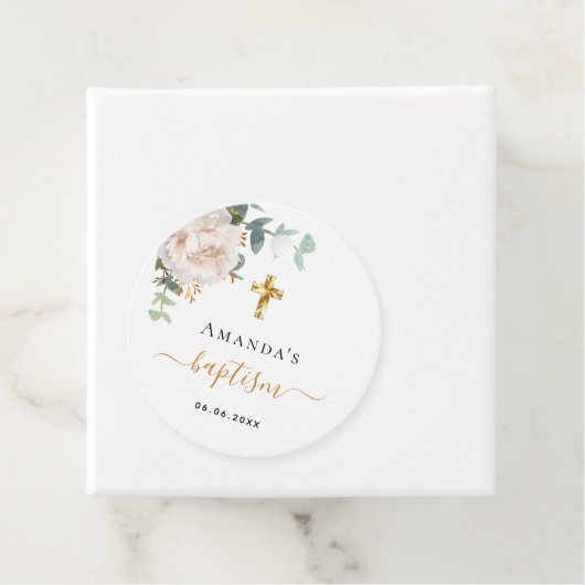 Baptisme eucalyptus greenery white floral bedankjes labels (In situ)