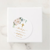 Baptisme eucalyptus greenery white floral gold bedankjes labels (In situ)