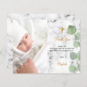 Baptisme eucalyptus marmer foto bedankt (Voorkant / Achterkant)