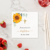 Baptisme eucalyptus rustige zonnebloemmeisje servet (Insitu)