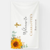 Baptisme eucalyptus sunflower girl spandoek (Verticaal)