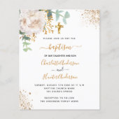 Baptisme eucalyptus tweelingspremie op uitnodiging flyer (Voorkant)