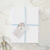 Baptisme eucalyptus witte florale dank cadeaulabel (Met Touw)