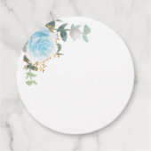 Baptisme eucalyptusblauw florale jongen bedankjes labels (Achterkant)