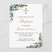 Baptisme eucalyptusblauw uitnodiging briefkaart (Voorkant)