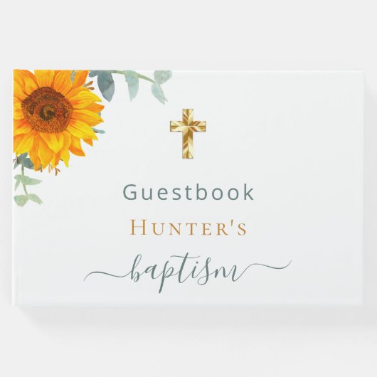 Baptisme eucalyptuszonnebloem gastenboek (Voorkant)