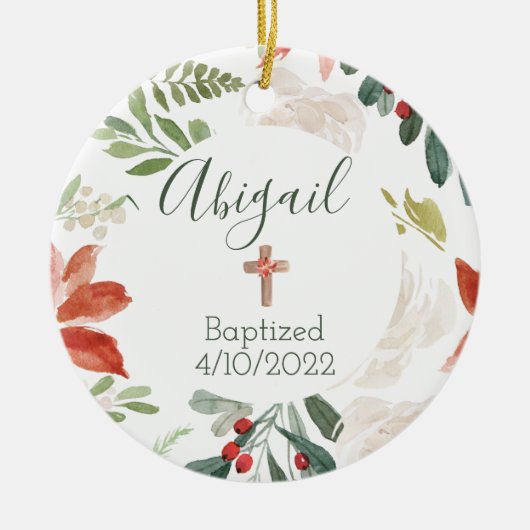 Baptisme Faith Date Kerstmis Ornament (Voorkant)