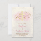 Baptisme | FAUX-glitter en roze waterverf Kaart (Voorkant)