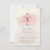 Baptisme FAUX glitter en roze waterverf Kaart (Voorkant)