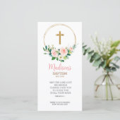 Baptisme Favor, Girl Baptism Bladwijzer Bedankkaart (Staand voorkant)