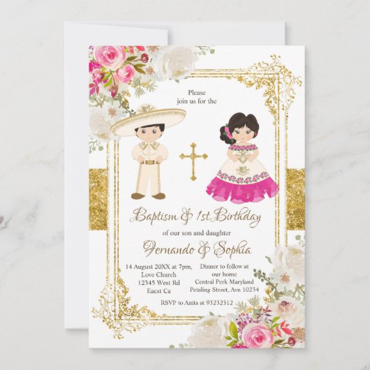 Baptisme Fiesta Twin Kaart (Voorkant)