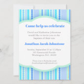 Baptisme foto-aankondiging blauwe uitnodigkaart kaart (Achterkant)