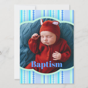 Baptisme foto-aankondiging blauwe uitnodigkaart kaart