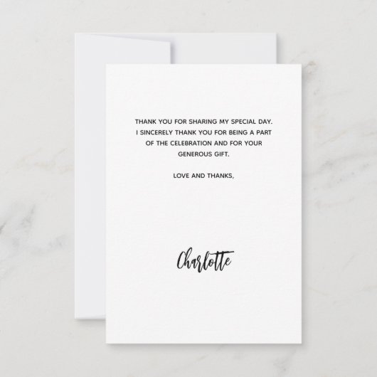 Baptisme foto blanke baby bedankkaart (Achterkant)