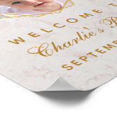 Baptisme Foto botanische geometrische bladeren Fol Poster (Hoek)