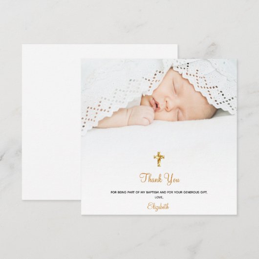 Baptisme foto cross-minimalist bedankt (Voorkant / Achterkant)