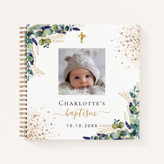 Baptisme foto eucalyptus greenery uit het Guest bo Notitieboek (Voorkant)