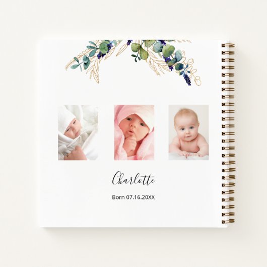 Baptisme foto eucalyptus greenery uit het Guest bo Notitieboek (Achterkant)