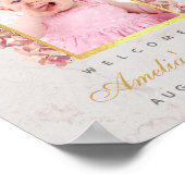 Baptisme Foto Faux Gold Arch Roze Orchideeën Welko Poster (Hoek)