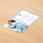 Baptisme | Foto van de tertiaire ringen van jongen Acryl Uitnodigingen (Laagn)