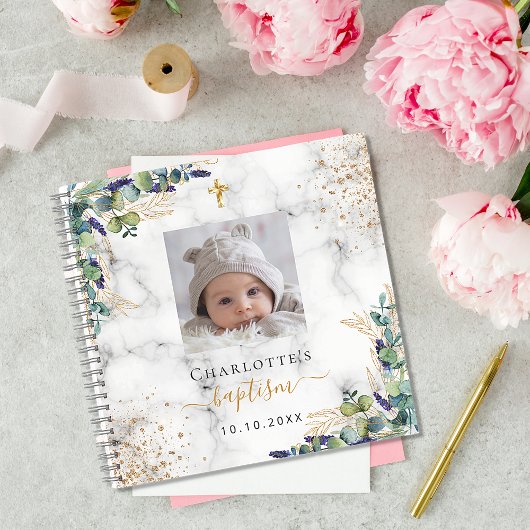 Baptisme foto van het Guest-boek met eucalyptus Notitieboek