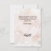 Baptisme fotomeisje, meisje met witte florale baby bedankkaart (Achterkant)