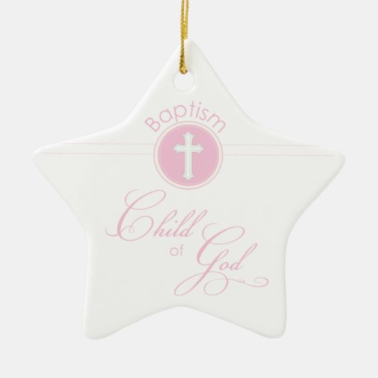 Baptisme Gefeliciteerd Roze Kind van God Keramisch Ornament (Voorkant)