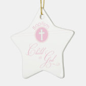 Baptisme Gefeliciteerd Roze Kind van God Keramisch Ornament (Links)