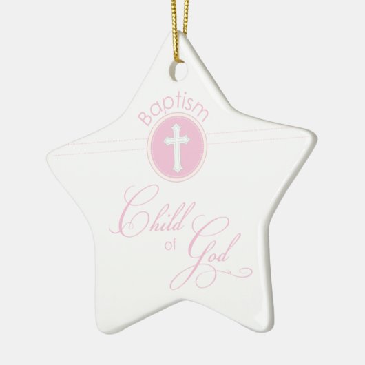 Baptisme Gefeliciteerd Roze Kind van God Keramisch Ornament (Links)