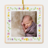 Baptisme Genderneutraal Baby Foto Keramisch Ornament (Voorkant)