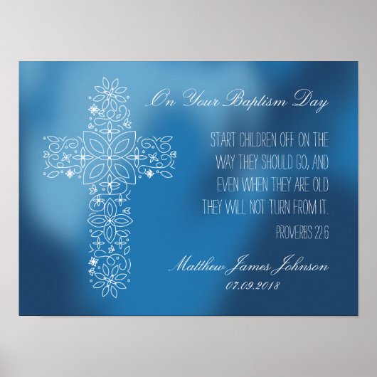 Baptisme - Gepersonaliseerd afdrukken met bijbelwa Poster (Voorkant)