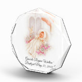 Baptisme Girl Pink Flowers Dove Cross Fotoblokken (Rechts)