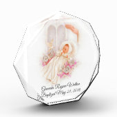 Baptisme Girl Pink Flowers Dove Cross Fotoblokken (Links)